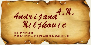Andrijana Miljković vizit kartica